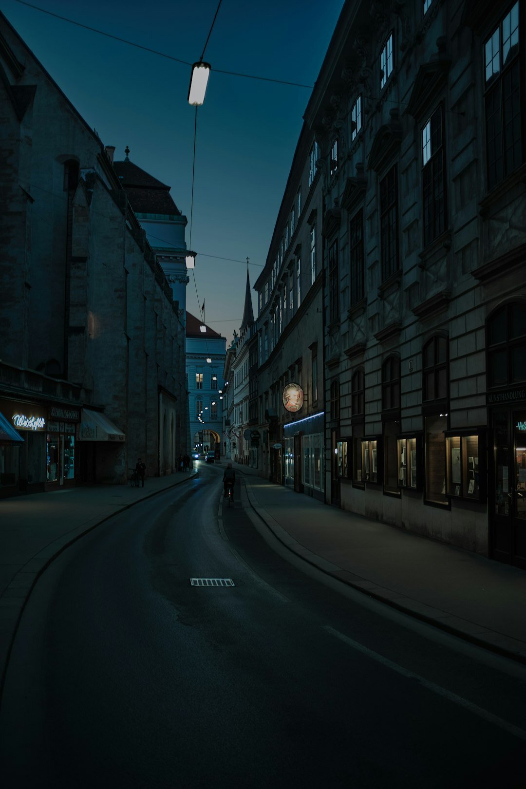 city street at dusk