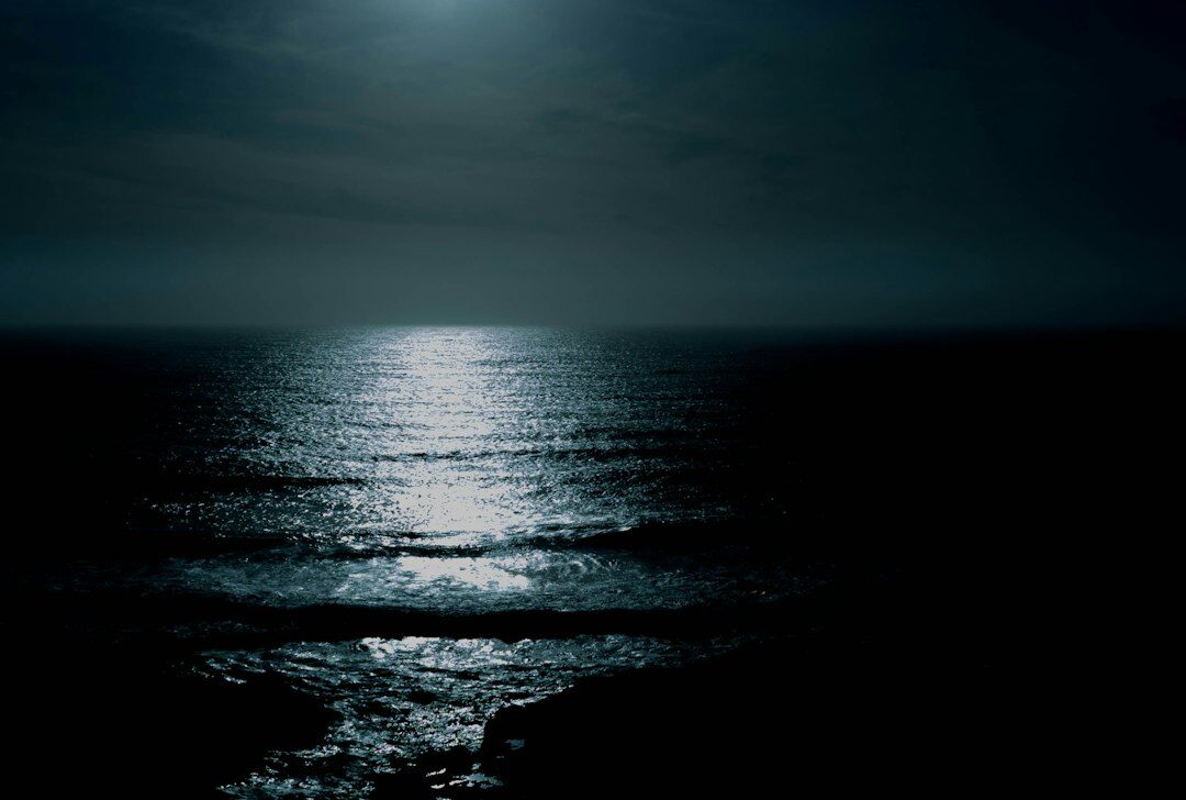 ocean waves at night