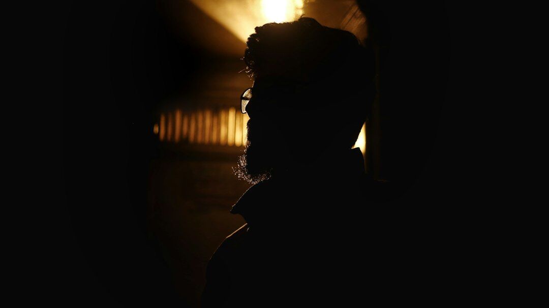 mysterious man in shadow