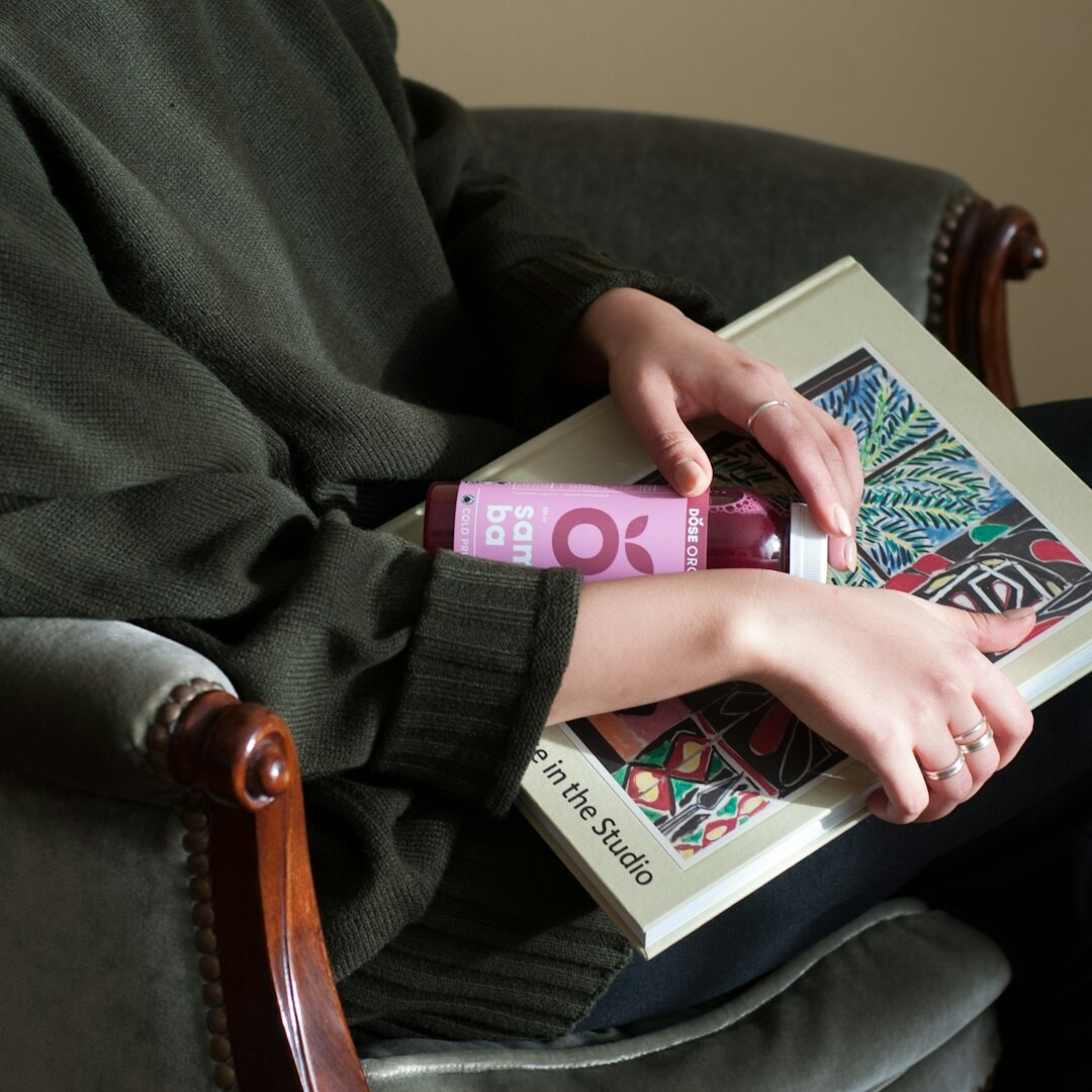 breathless reader with book