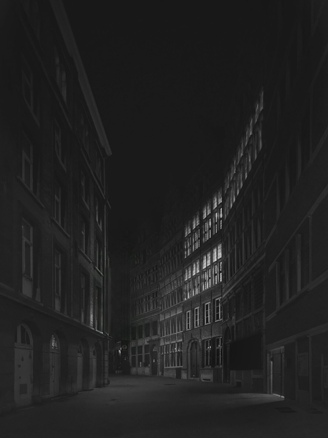 foggy street at night
